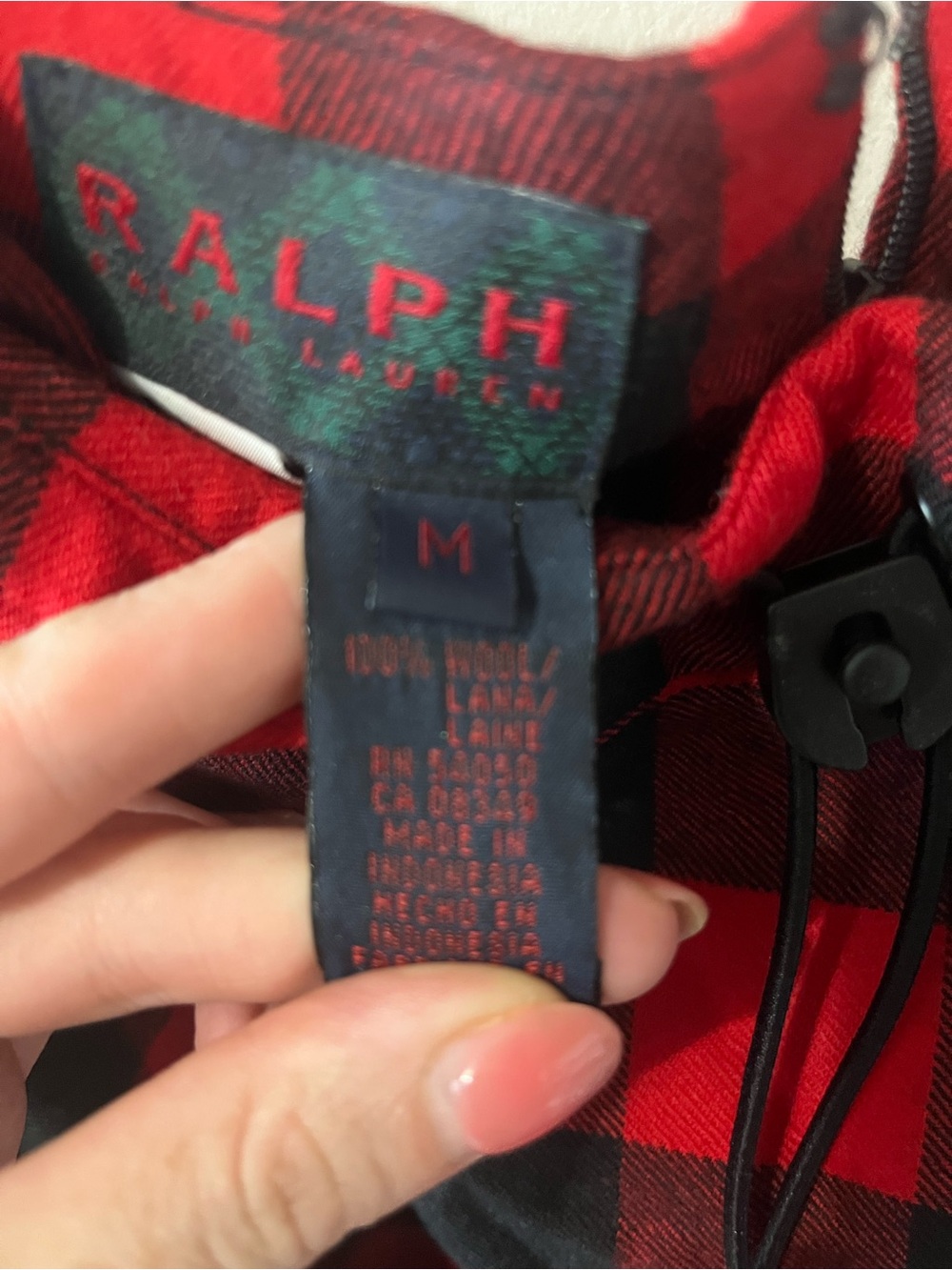 Ralph Lauren Red & Black Plaid 100% Wool Maxi Skirt | Size Medium - Picture 7 of 9